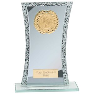 Eternal Multisport Glass Award Blue & Cracked Silver 185mm