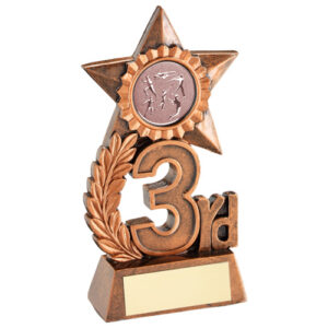 LEAF AND STAR AWARD WITH ATHLETICS INSERT AND PLATE - BRONZE 3RD 4.75in