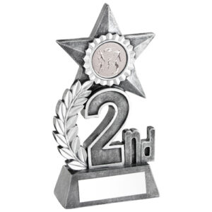 LEAF AND STAR AWARD WITH ATHLETICS INSERT AND PLATE - SILVER 2ND 5.5in