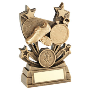 BRZ/GOLD SHOOTING STAR SERIES ATHLETICS WITH PLATE (1in CENTRE) - 6in