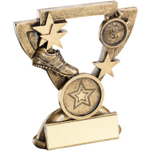 BRZ/GOLD ATHLETICS MINI CUP WITH PLATE (1in CENTRE) - 3.75in