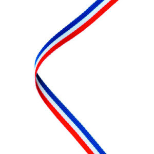 NARROW MEDAL RIBBON RED/WHITE/BLUE - 30x0.4in