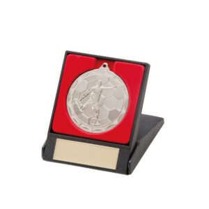Impulse Football Medal & Box Silver 50mm