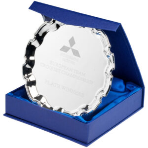SILVER PLATED IRON SALVER...CHIPPENDALE EDGE - 0.5mm THICK 10in