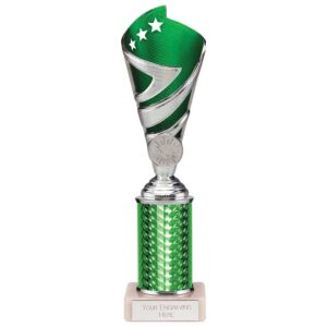 Hurricane Multisport Plastic Tube Cup Silver & Green 245mm