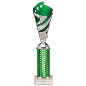 Hurricane Multisport Plastic Tube Cup Silver & Green 265mm